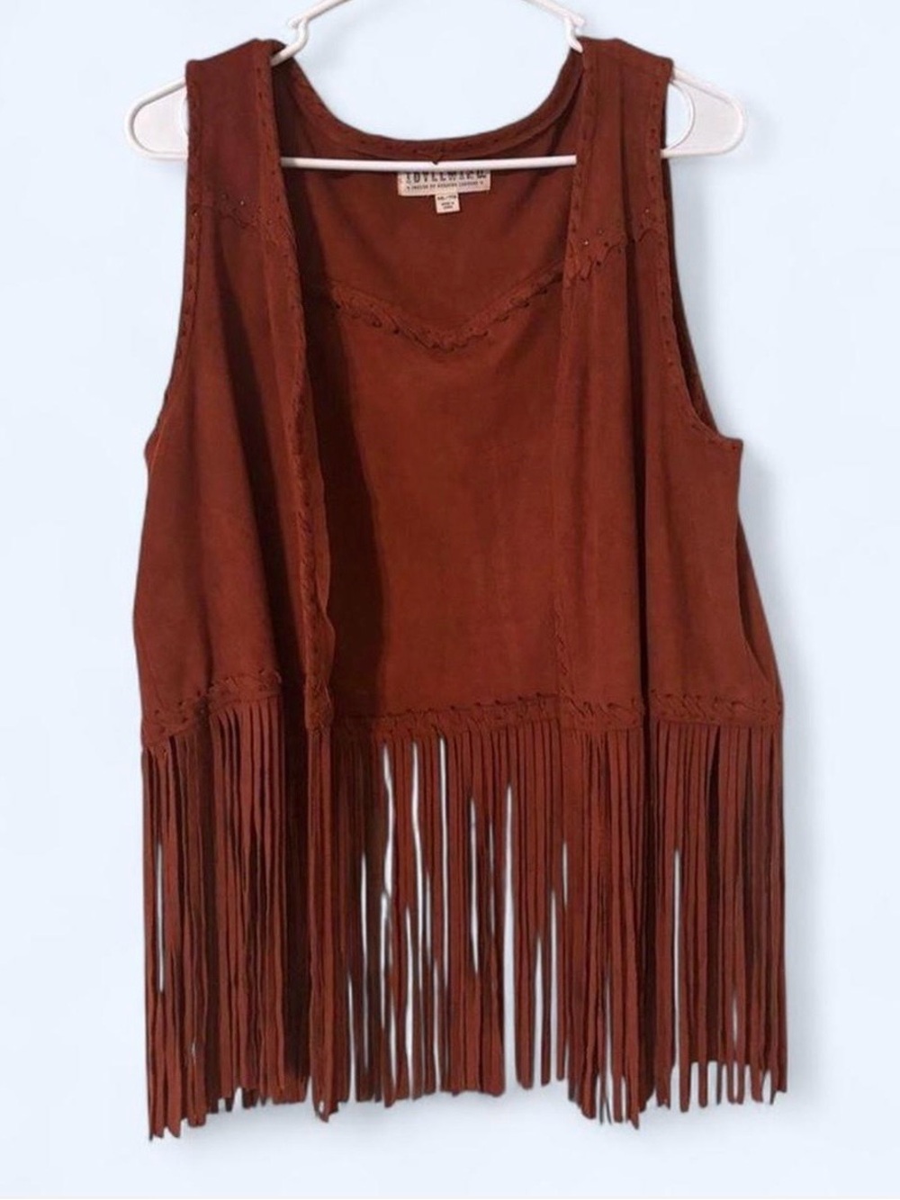 Coastal Cowgirl Fringe Vest Western Rodeo Faux Suede Layering Boho XXL